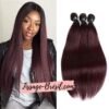 Tissage Brésilien Lisse Ombré Rouge Acajou